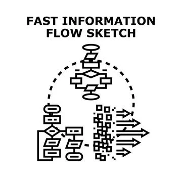 Information flow processing data quickly in business diagram Stock Illustration