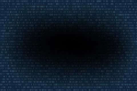 Information flow vulnerability. Binary code and black hole inside. Stock Illustration