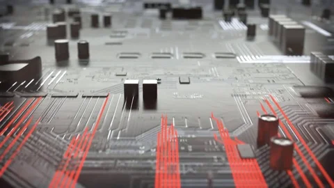 Information flowing through the integrated circuit Stock Footage 74478050