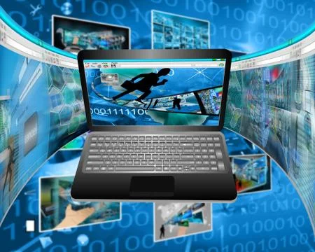 Information flows Stock Illustration