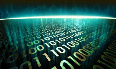 Information flows through the digital surface in cyberspace Stock Illustration