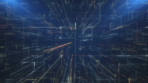 Information flows through lines of communication 2 Stock Footage 231345591