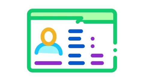 Information folder about person Icon Animation Stock Footage 145284207