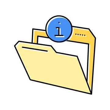 Information folder color icon vector illustration 스톡 일러스트