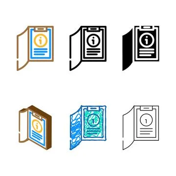 Information folder color icon vector simplified Stock Illustration