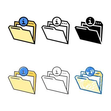 Information folder color icon vector simplified Stock Illustration