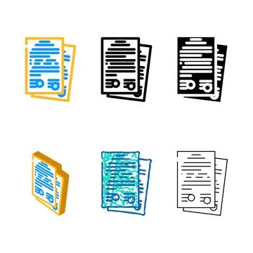 Information folder edition color icon vector Illustrazione stock