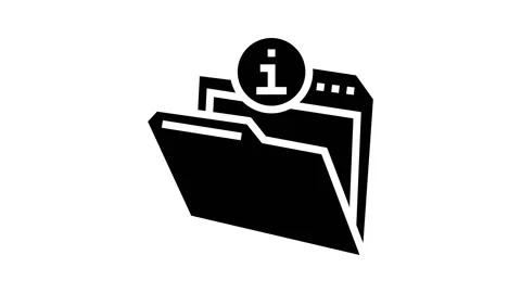Information folder glyph icon animation Stock Footage 222849519