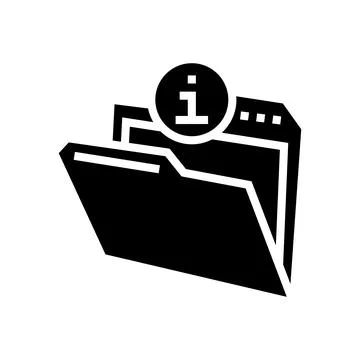 Information folder glyph icon vector illustration Illustrazione stock