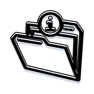 Information folder icon for data organization and management Illustrazione stock