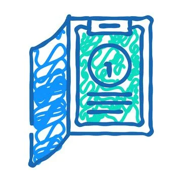Information folder icon doodle illustration Stock Illustration