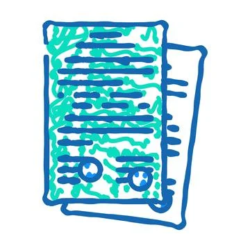 Information folder icon doodle illustration Stock Illustration