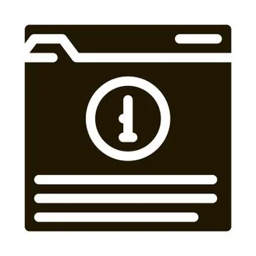 Information Folder Icon Vector Glyph Illustration 库存插图