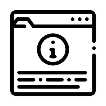 Information Folder Icon Vector Outline Illustration 库存插图