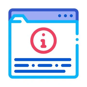 Information Folder Icon Vector Outline Illustration Stock Illustration