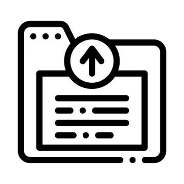 Information folder icon vector outline illustration Stock Illustration