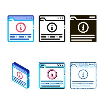 Information folder icon vector outline designs 库存插图