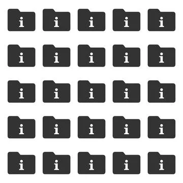 Information folder icons arranged in a grid pattern on a white background, .. 스톡 일러스트