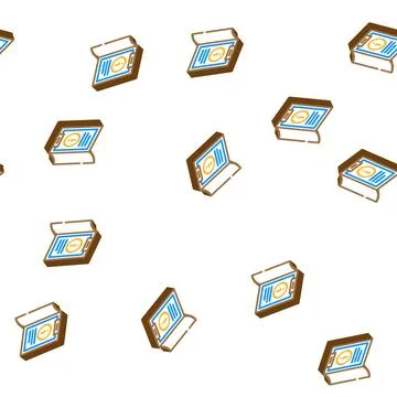 Information folder isometric icon seamless pattern Stock Illustration