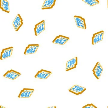 Information folder isometric icon seamless pattern Illustrazione stock