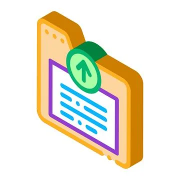 Information folder isometric icon vector illustration Stock Illustration