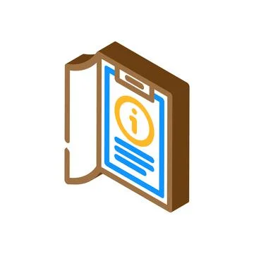 Information folder isometric icon vector illustration Stock Illustration