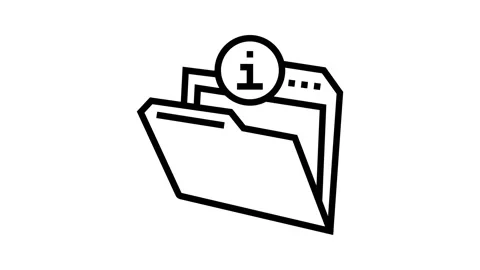 Information folder line icon animation Stock Footage 224357601