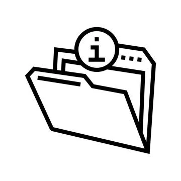 Information folder line icon vector illustration 스톡 일러스트