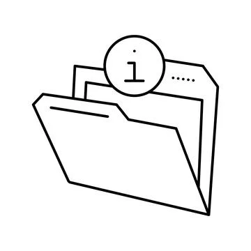 Information folder line icon vector illustration 스톡 일러스트