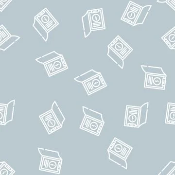 Information folder line vector seamless pattern Stock Illustration