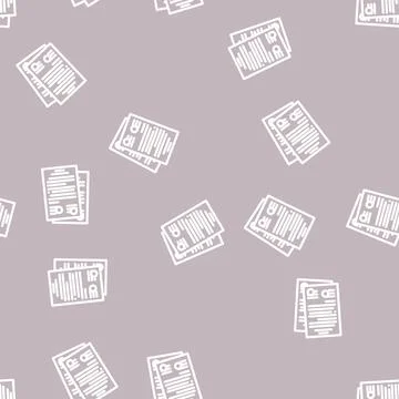 Information folder line vector seamless pattern Illustrazione stock