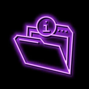 Information folder neon glow icon illustration Illustrazione stock