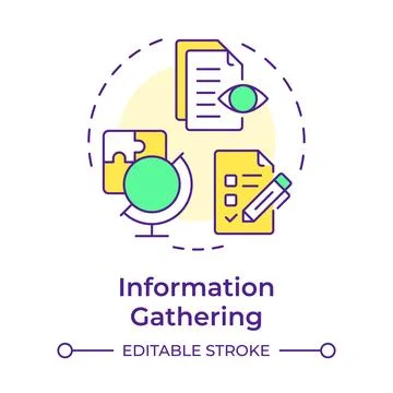 Information gathering multi color concept icon Stock-Illustration