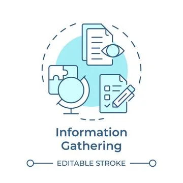 Information gathering soft blue concept icon Stock Illustration