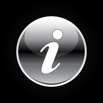 Information glossy button on black Stock Illustration