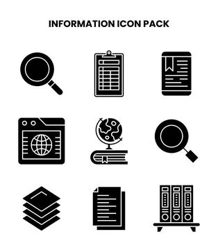 Information Glyph Graphics Icons Pack 스톡 일러스트