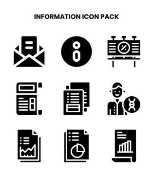 Information Glyph Graphics Icons Pack 스톡 일러스트