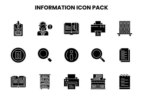 Information Glyph Graphics Icons Pack 스톡 일러스트