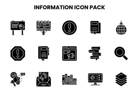 Information Glyph Icons Pack イラスト素材