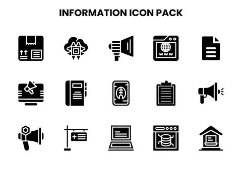 Information Glyph UI Icons Pack イラスト素材