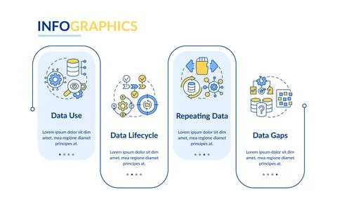 Information governance strategy rectangle infographic template Stock Illustration