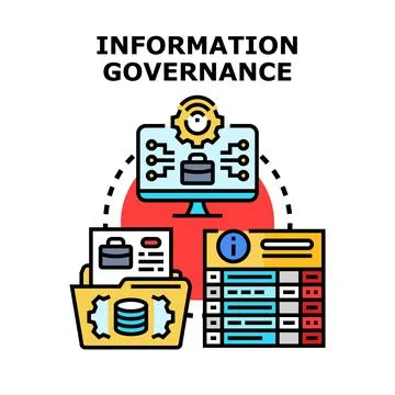 Information governance system managing digital data analytics Stock Illustration