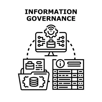 Information governance system managing digital data analytics Stock Illustration