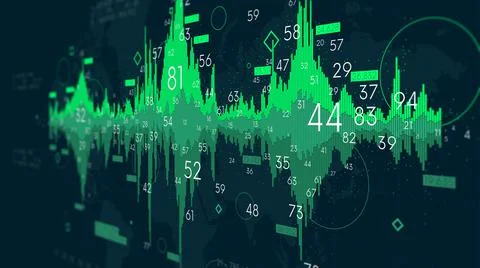 Information graph big data of financial resources, hi-tech digital technology 스톡 일러스트