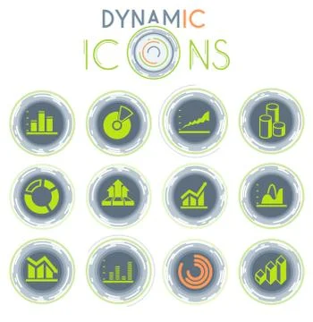 Information graphic dynamic icons Stockillustratie