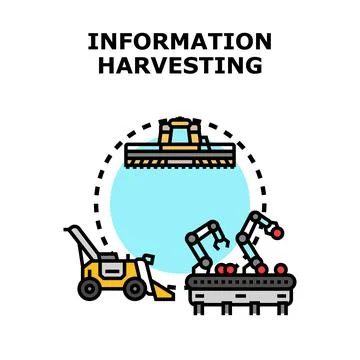 Information harvesting vector concept collecting data Illustrazione stock