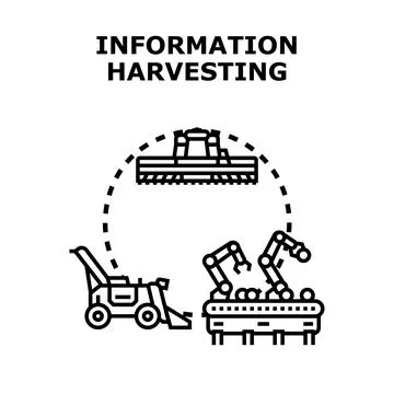 Information harvesting vector concept collecting data 库存插图