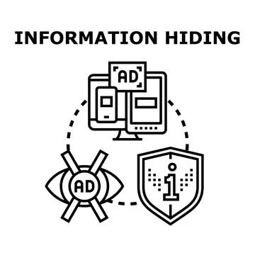 Information hiding concept with ad blockers and data privacy Stock Illustration