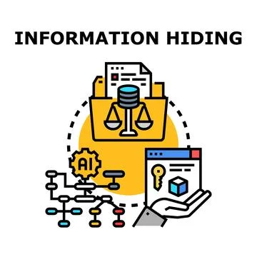 Information hiding concept with data protection and privacy 库存插图