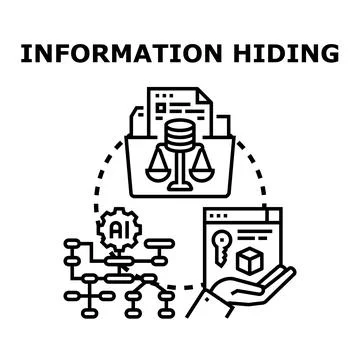 Information hiding concept with data protection and privacy Stock Illustration